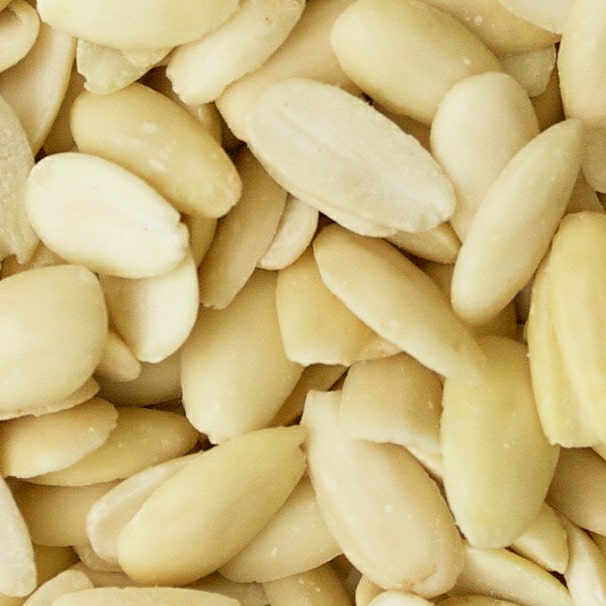 whole and broken blanched almonds